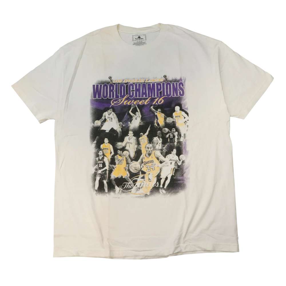 Vintage Foot Locker La Lakers White Championship T-Shirt Size XL